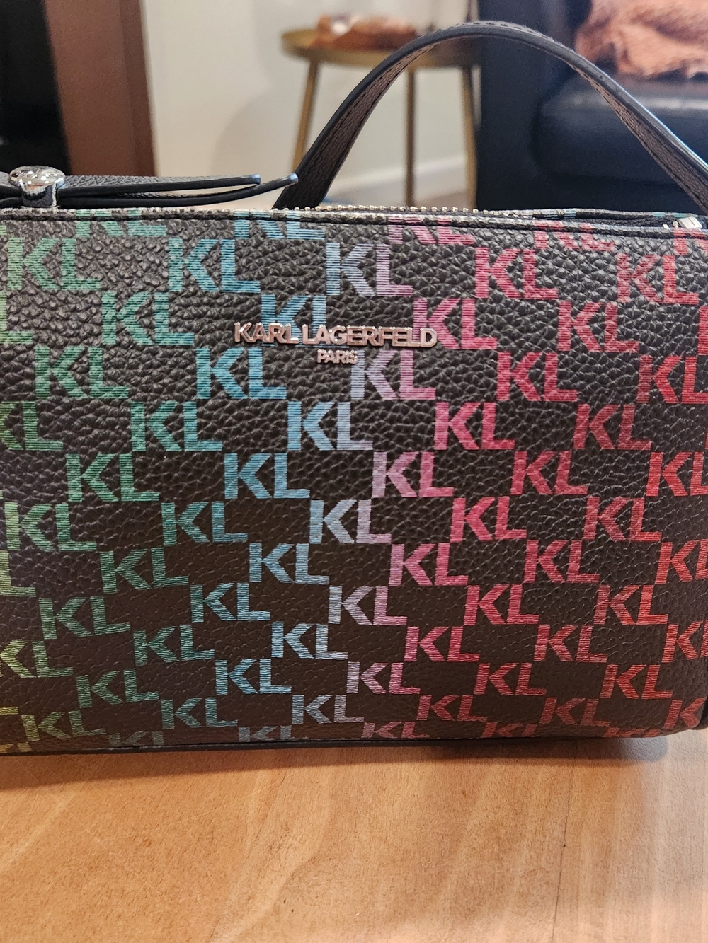 Karl Lagerfeld Paris Maybelle Multicolor Monogram Crossbody Bag Wallet Purse